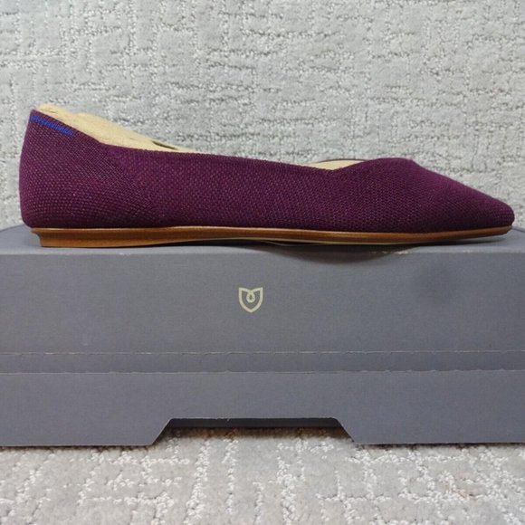 ROTHY'S The Merino Aubergine Purple Pointed Flat Shoes Women's Multiple Sizes - Picture 15 of 16